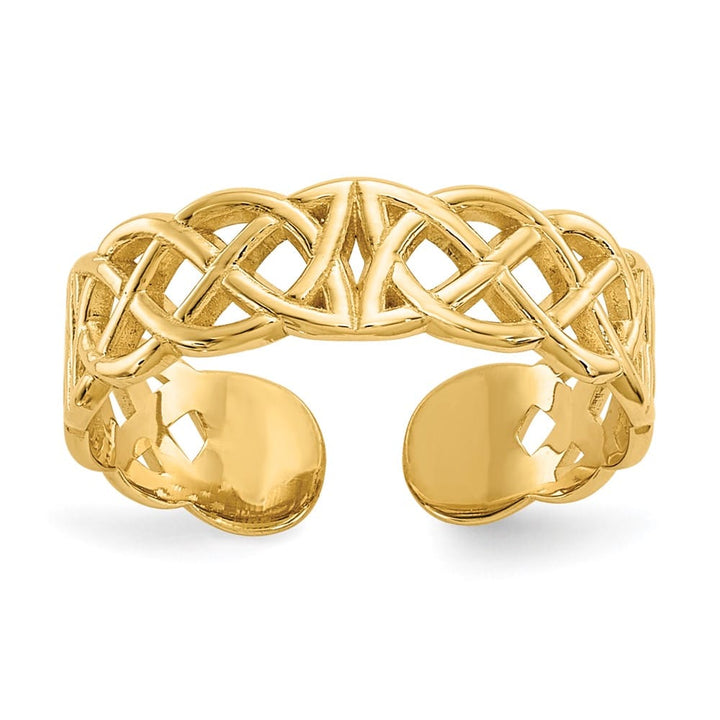 14k Yellow Gold Polished Celtic Knot Toe Ring
