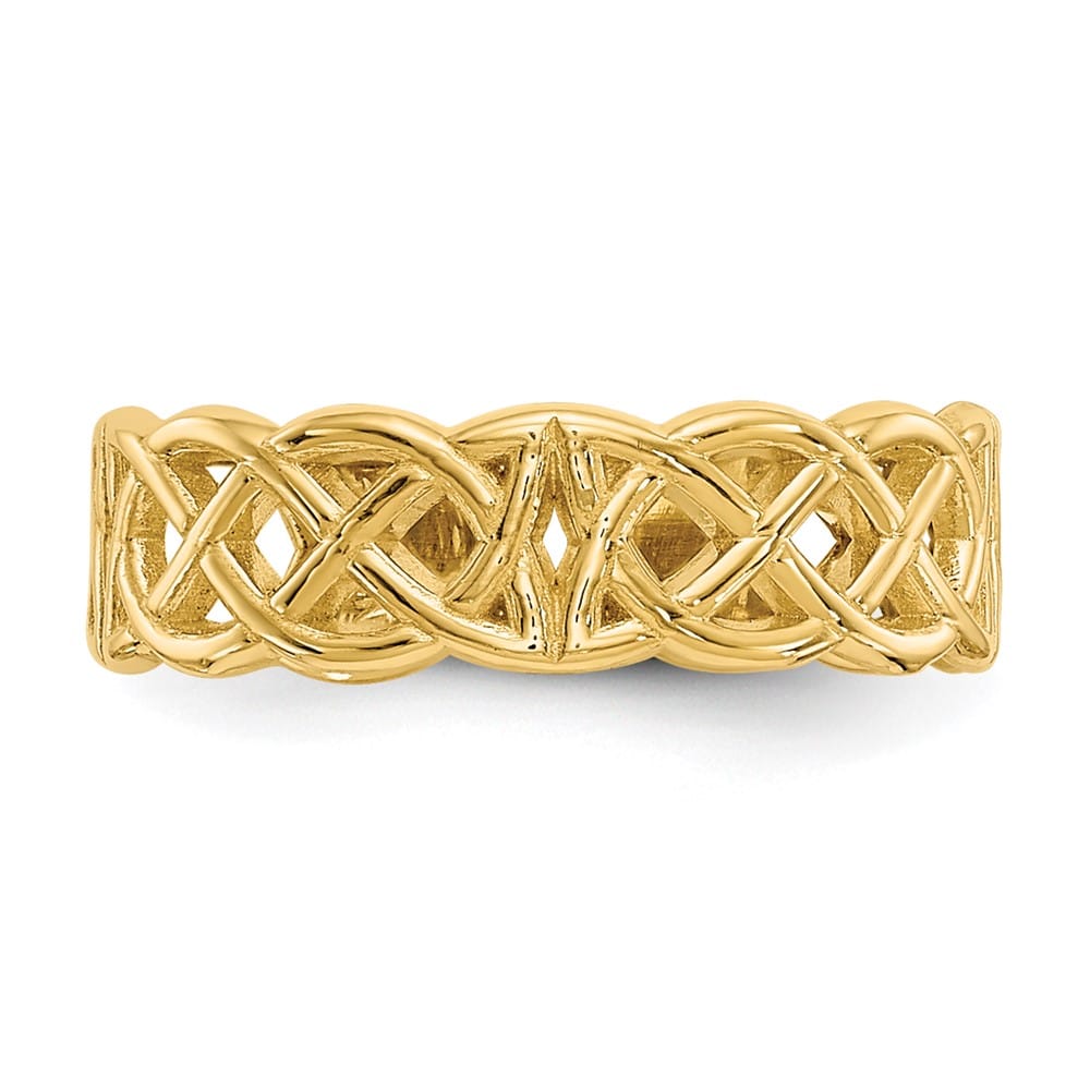 14k Yellow Gold Polished Celtic Knot Toe Ring
