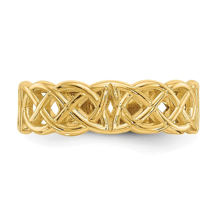 14k Yellow Gold Polished Celtic Knot Toe Ring