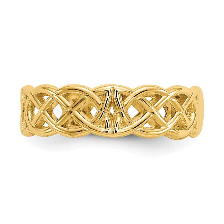 14k Yellow Gold Polished Celtic Knot Toe Ring