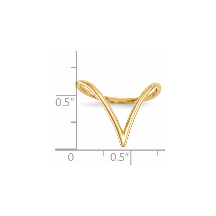 14k Yellow Gold Polished Chevron Shaped Ring Ladies Stock Size 6.50 Ring Are Refundable