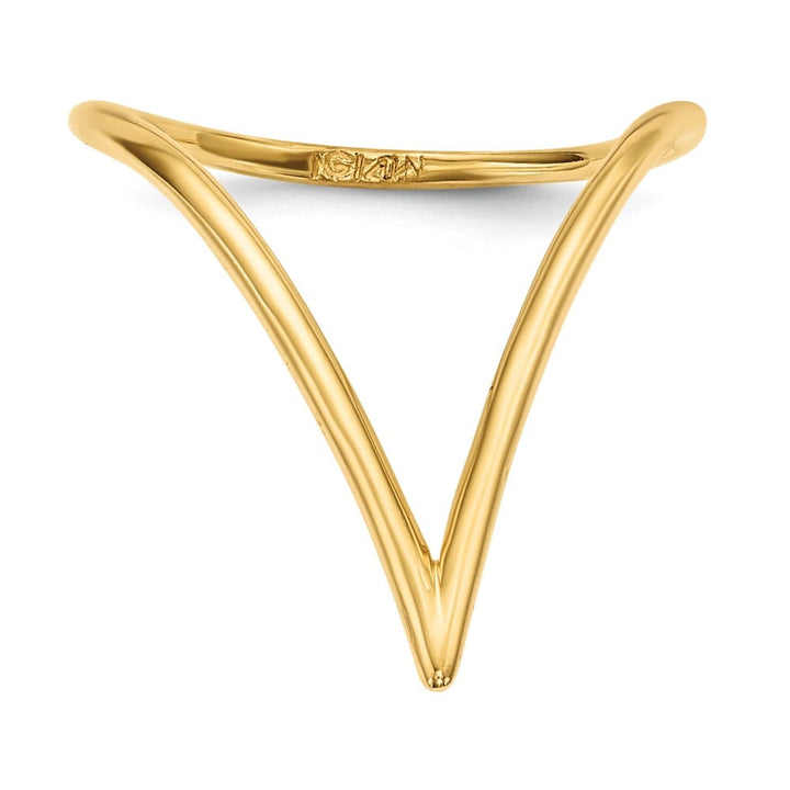 14k Yellow Gold Polished Chevron Shaped Ring Ladies Stock Size 6.50 Ring Are Refundable