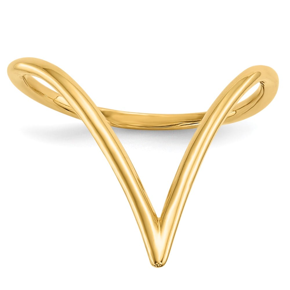 14k Yellow Gold Polished Chevron Shaped Ring Ladies Stock Size 6.50 Ring Are Refundable