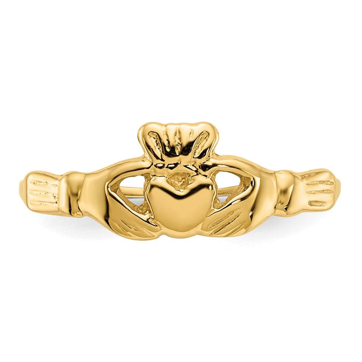 14k Yellow Gold Polished Claddagh Ring
