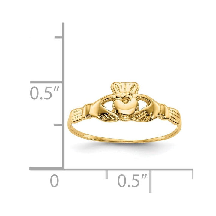 14k Yellow Gold Polished Claddagh Ring