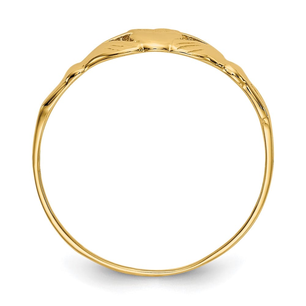 14k Yellow Gold Polished Claddagh Ring