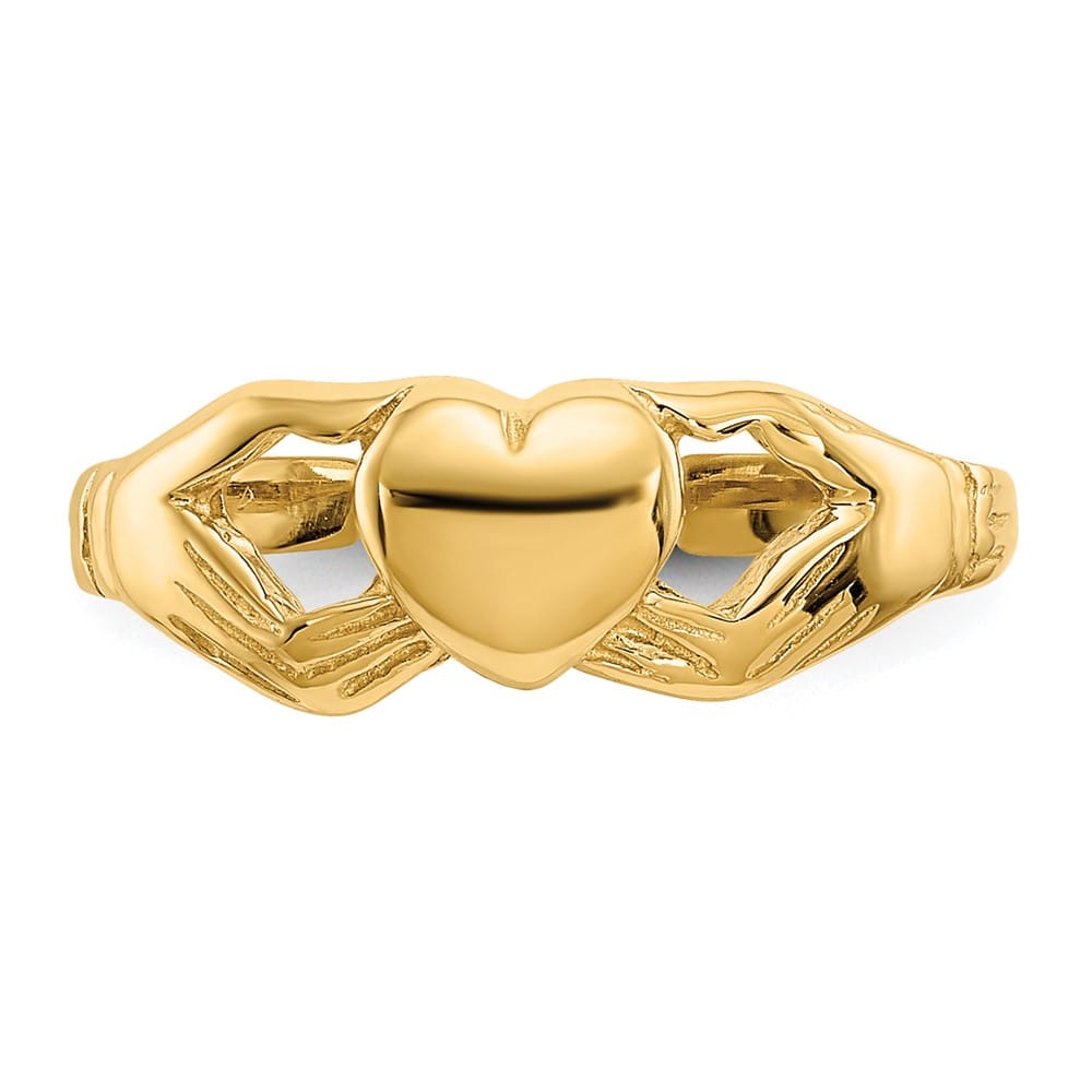 14k Yellow Gold Polished Claddagh Toe Ring