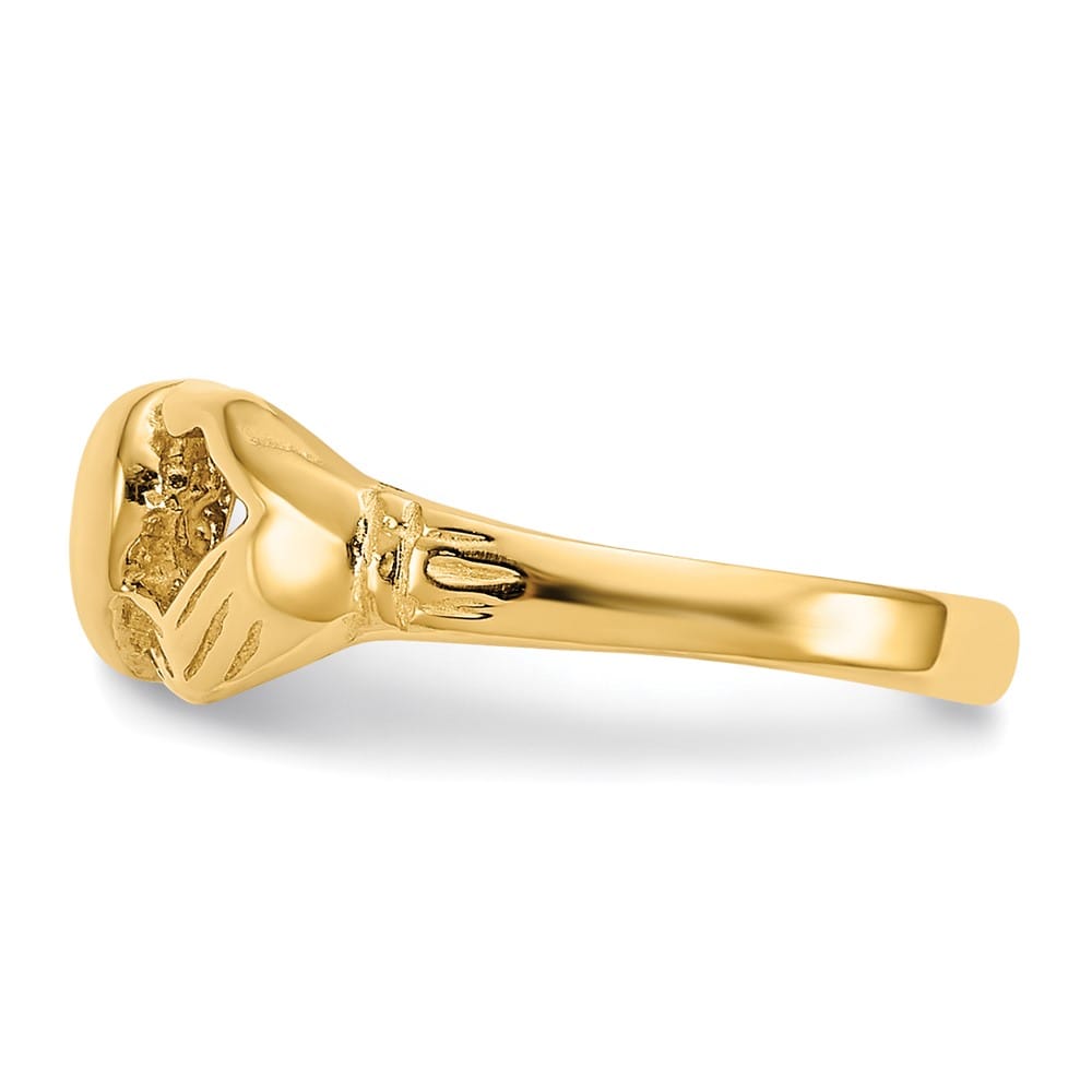 14k Yellow Gold Polished Claddagh Toe Ring