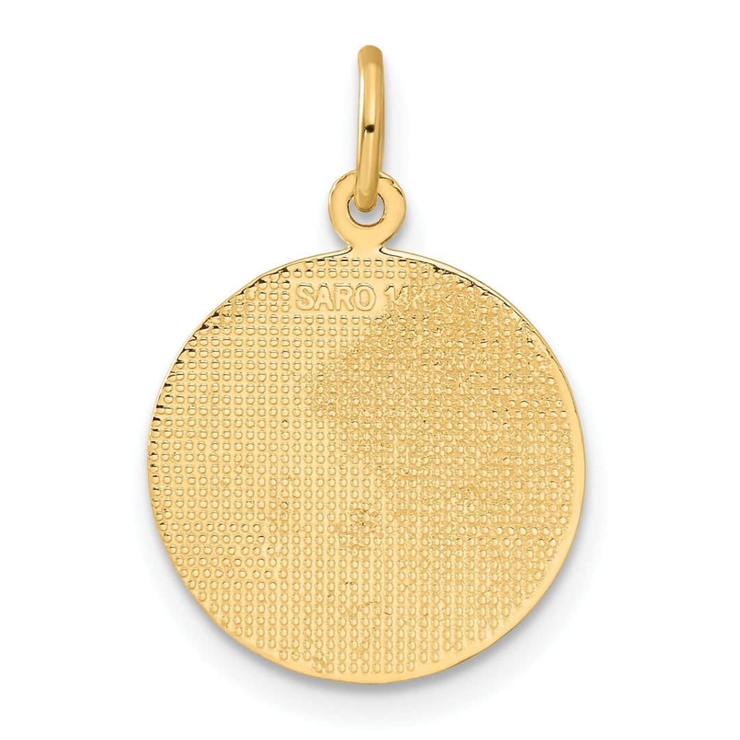14K Yellow Gold Polished Confirmation with Dove Round Charm