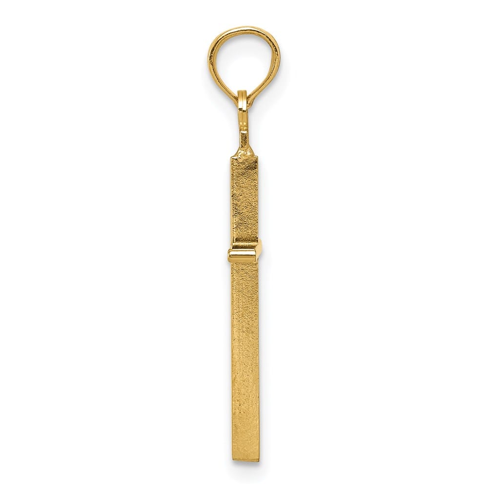 14K Yellow Gold Polished Cross Pendant 25x10mm, view 2 of 4
