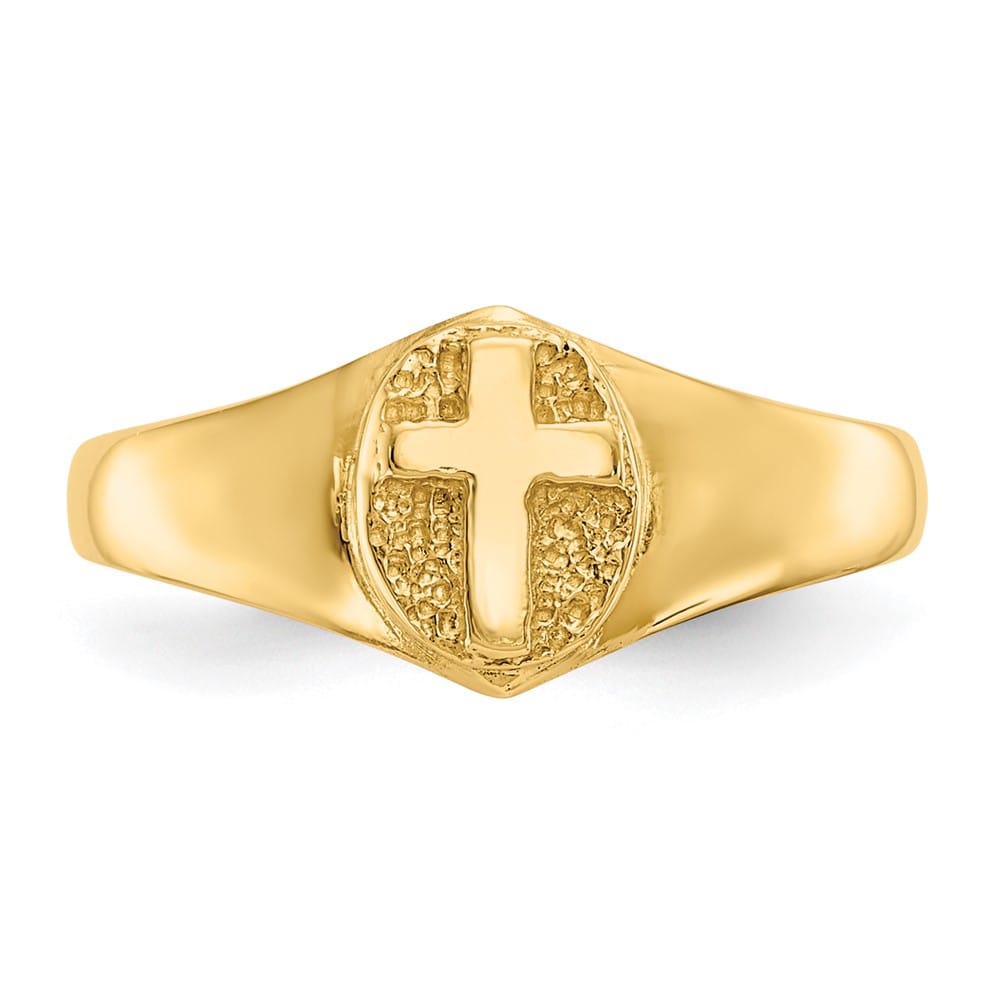 14k Yellow Gold Polished Cross Ring