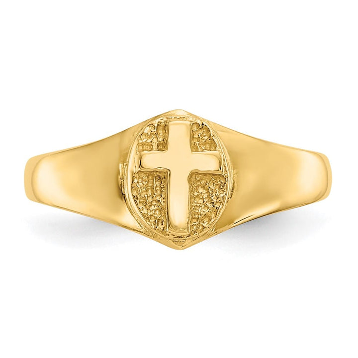 14k Yellow Gold Polished Cross Ring