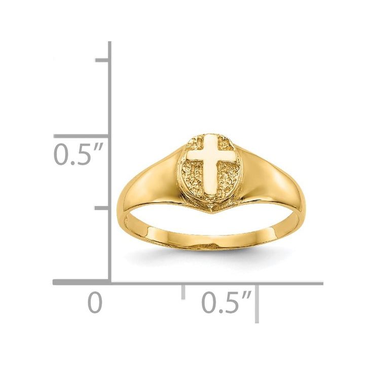 14k Yellow Gold Polished Cross Ring