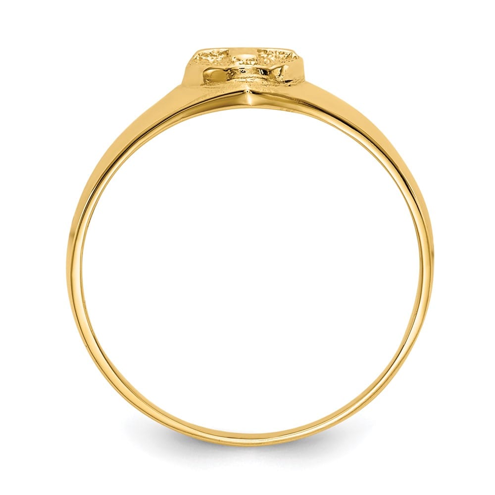 14k Yellow Gold Polished Cross Ring