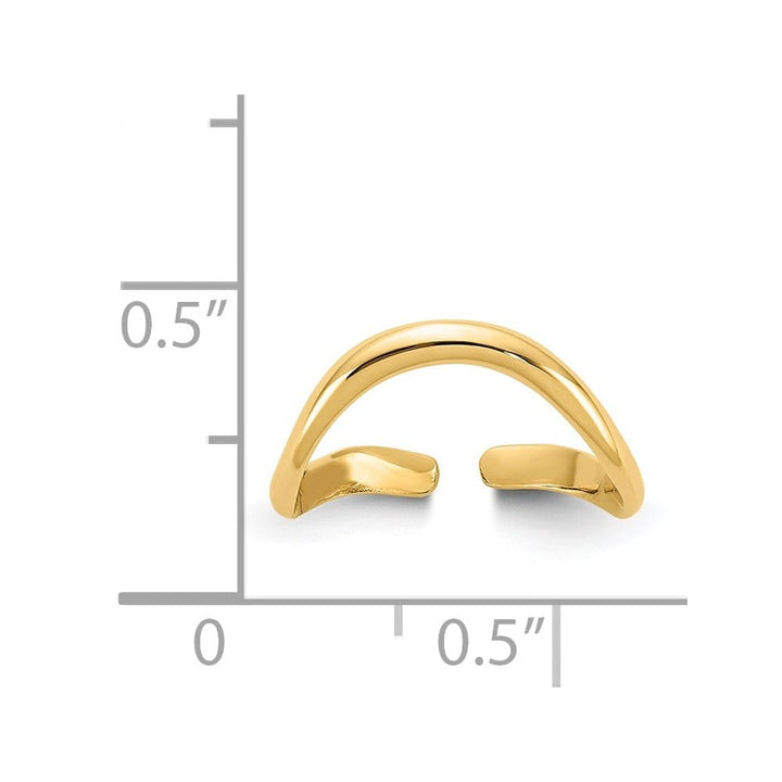 14k Yellow Gold Polished Curved Toe Ring