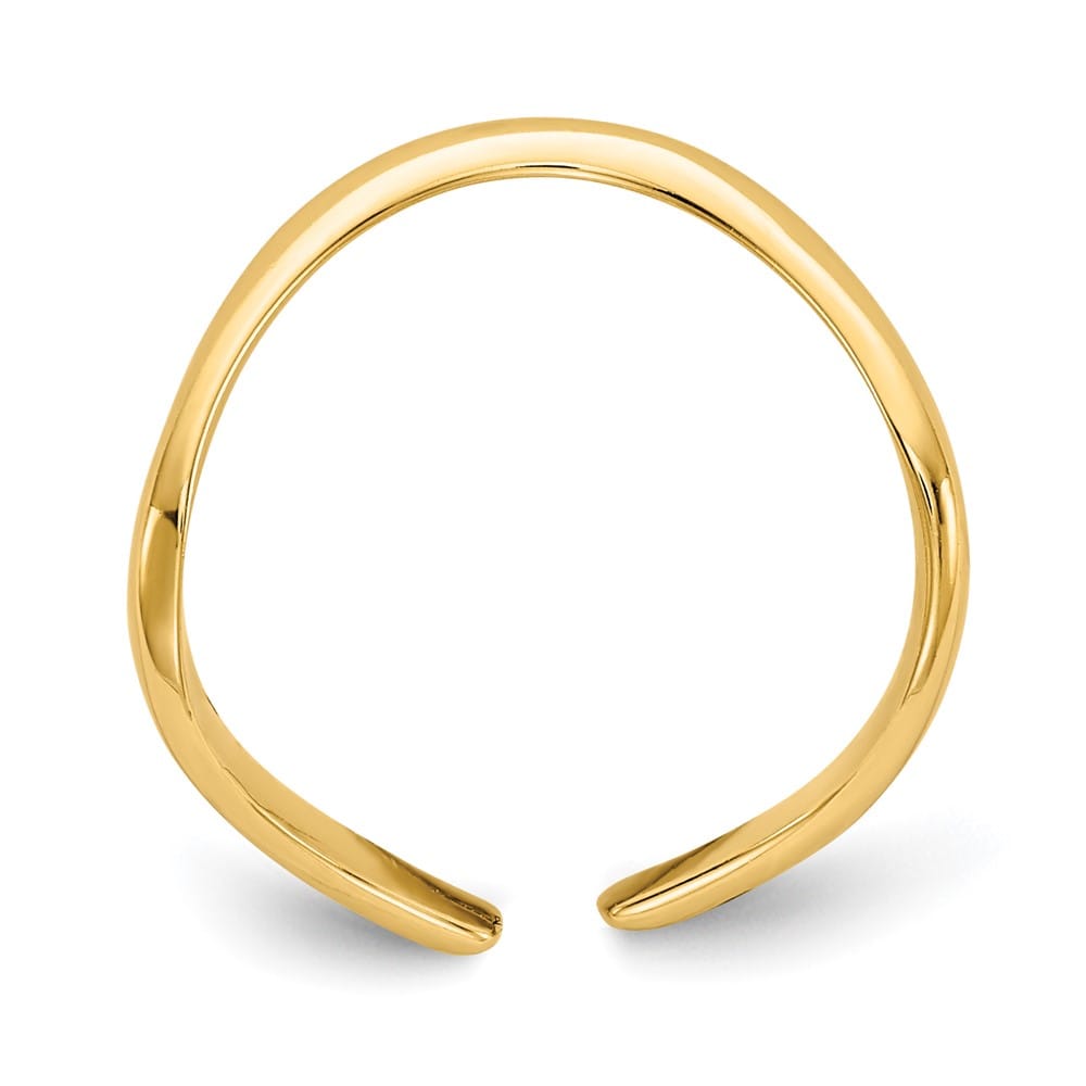 14k Yellow Gold Polished Curved Toe Ring
