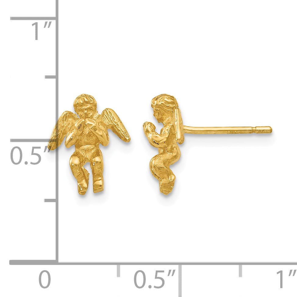14K Yellow Gold Polished D.C. Angel Post Earrings