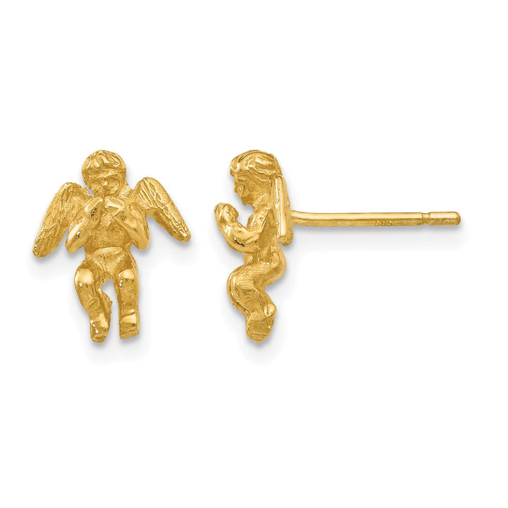 14K Yellow Gold Polished D.C. Angel Post Earrings