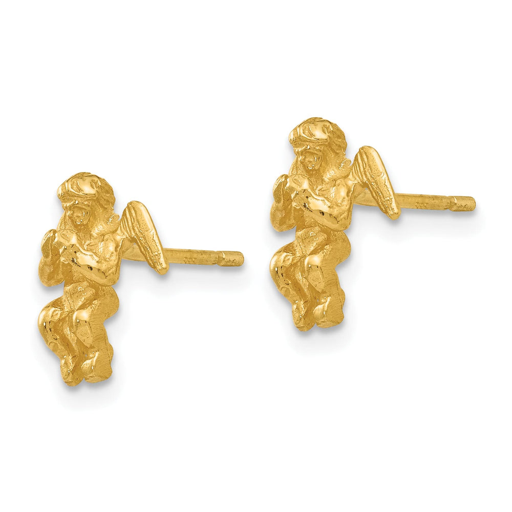 14K Yellow Gold Polished D.C. Angel Post Earrings
