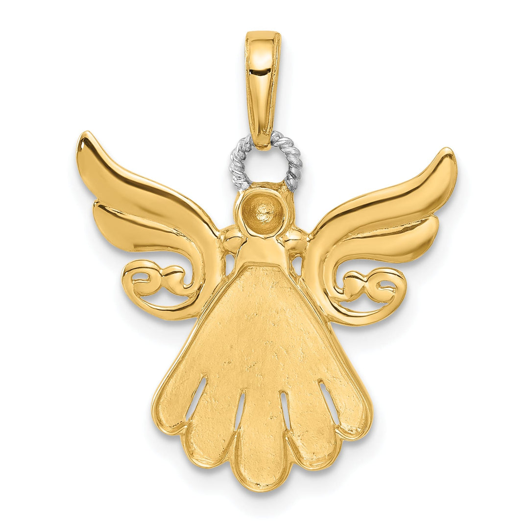 14K Yellow Gold Polished D.C. Guardian Angel Pendant