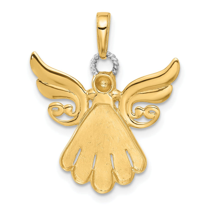 14K Yellow Gold Polished D.C. Guardian Angel Pendant