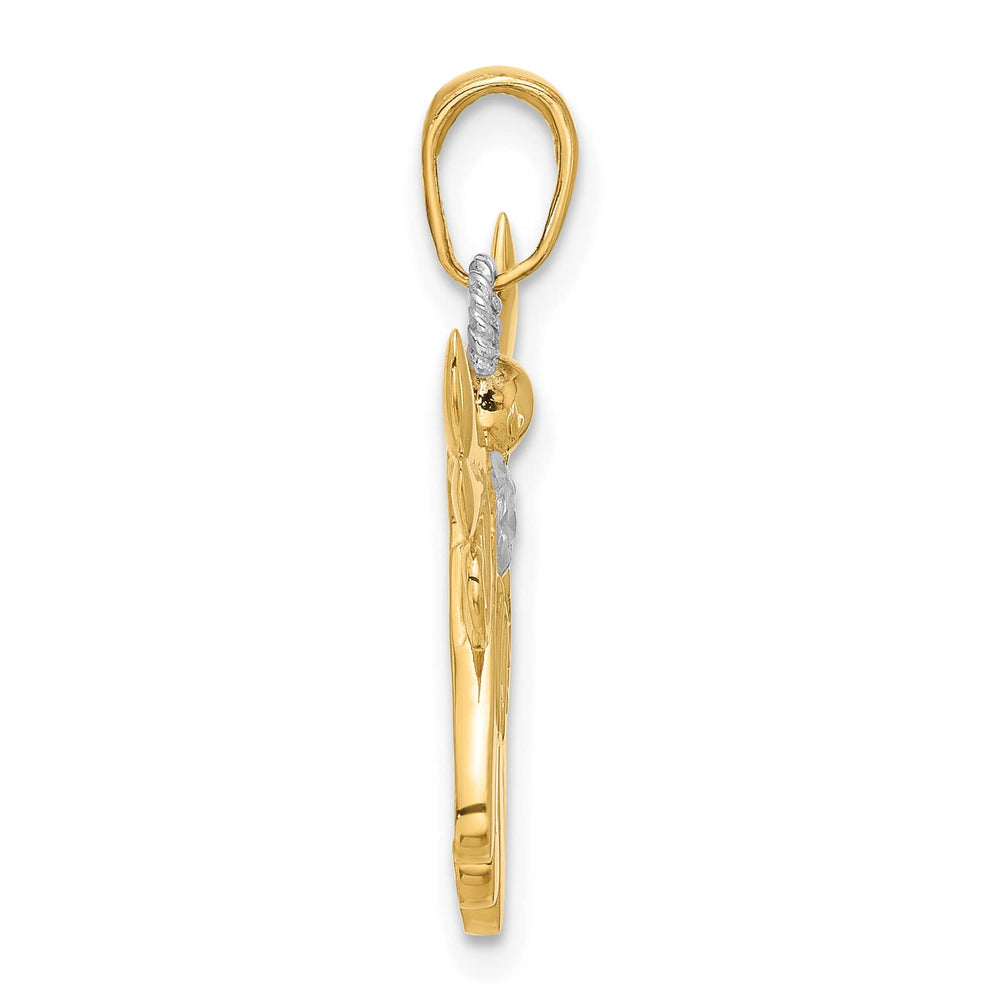 14K Yellow Gold Polished D.C. Guardian Angel Pendant