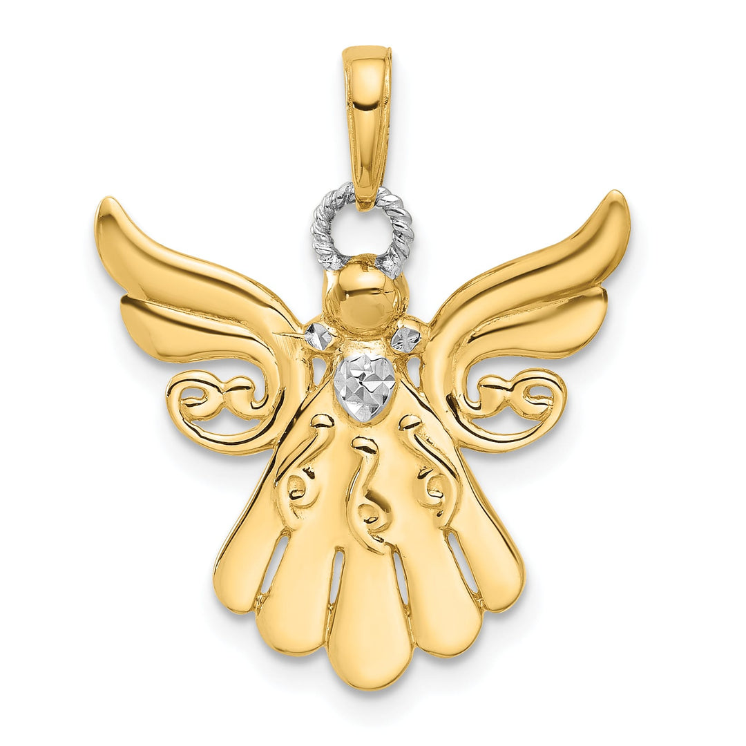 14K Yellow Gold Polished D.C. Guardian Angel Pendant