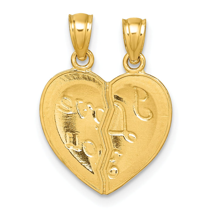 14K Yellow Gold Polished D.C. I LOVE YOU 2-Piece Break Apart