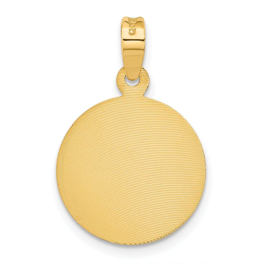 14K Yellow Gold Polished D.C. Our Lady Of Guadalupe Round Pendant