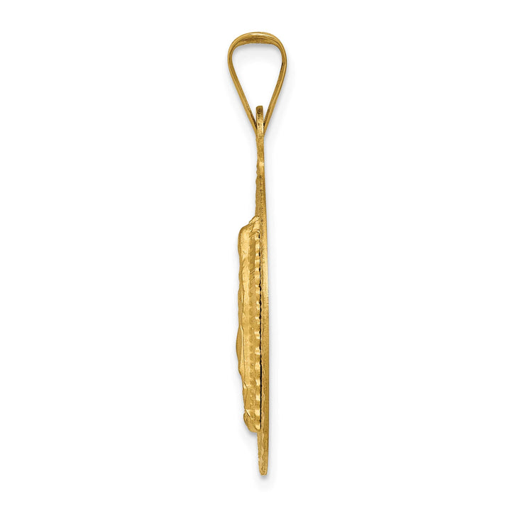14K Yellow Gold Polished D.C. Our Lady Of Guadalupe Round Pendant