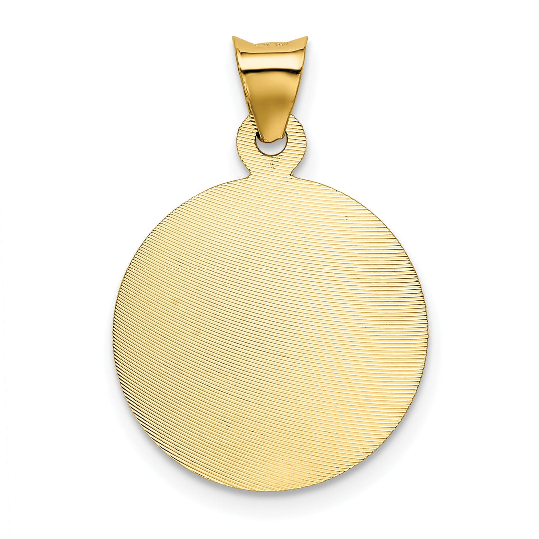 14K Yellow Gold Polished D.C. Our Lady Of Guadalupe Round Pendant