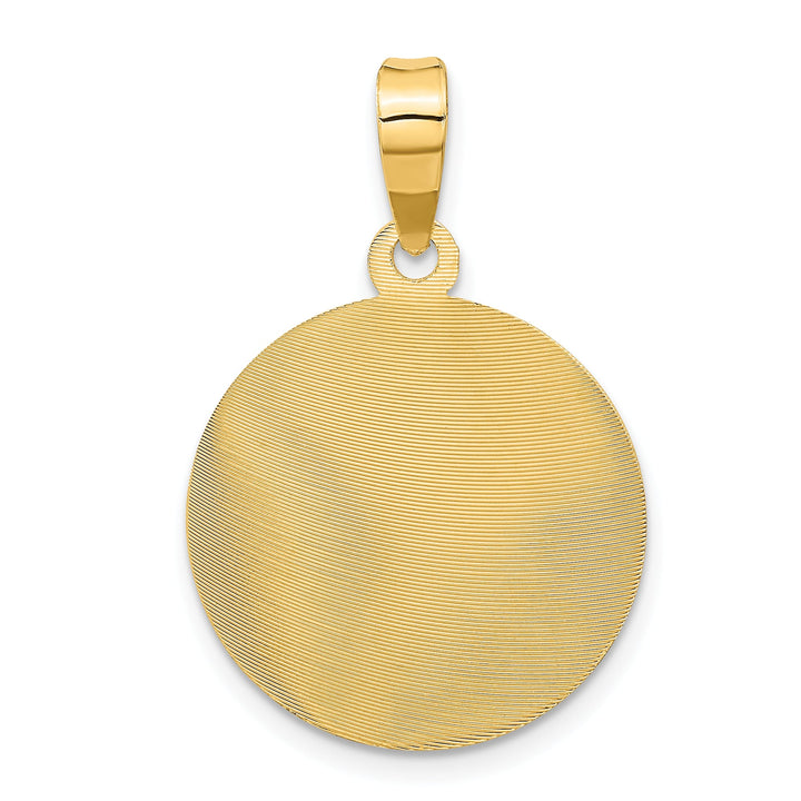 14K Yellow Gold Polished D.C. Our Lady Of Guadalupe Round Pendant
