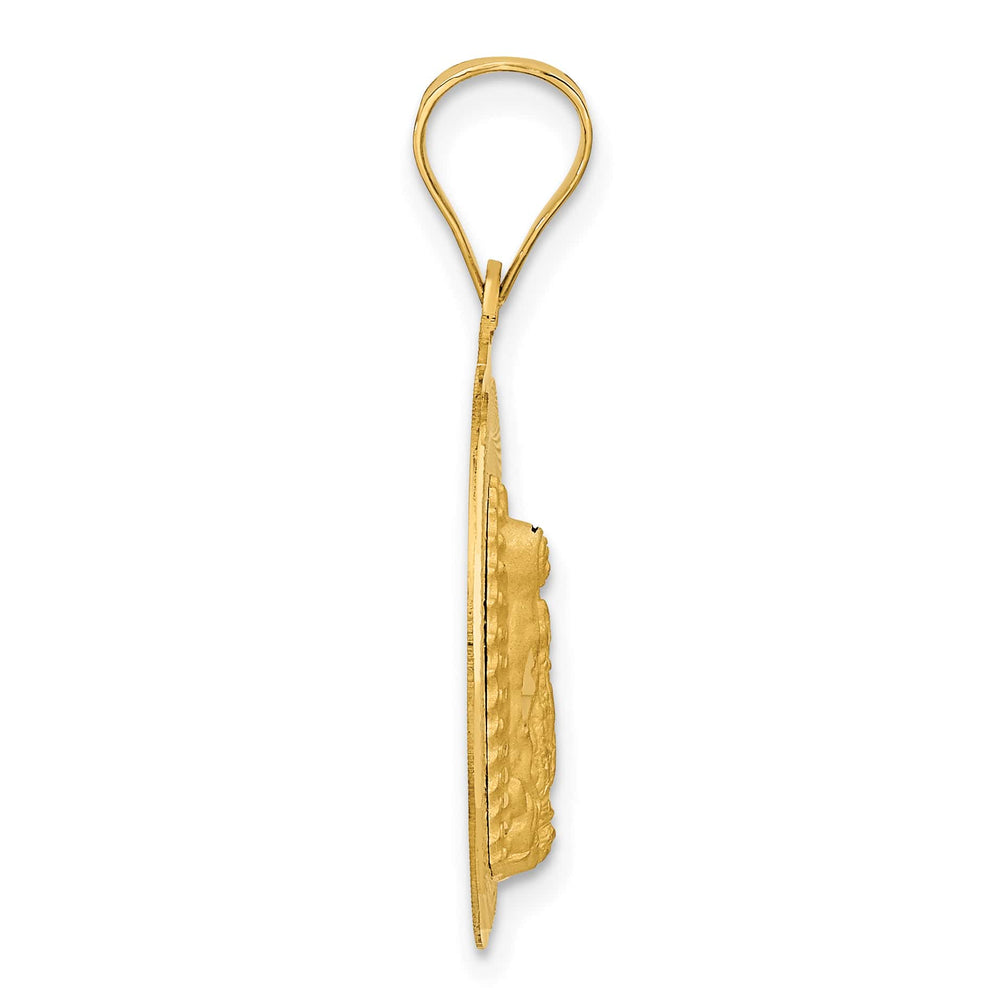 14K Yellow Gold Polished D.C. Our Lady Of Guadalupe Round Pendant