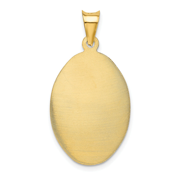14K Yellow Gold Polished D.C. Sagrado Corazon de Jesus Oval Pendant