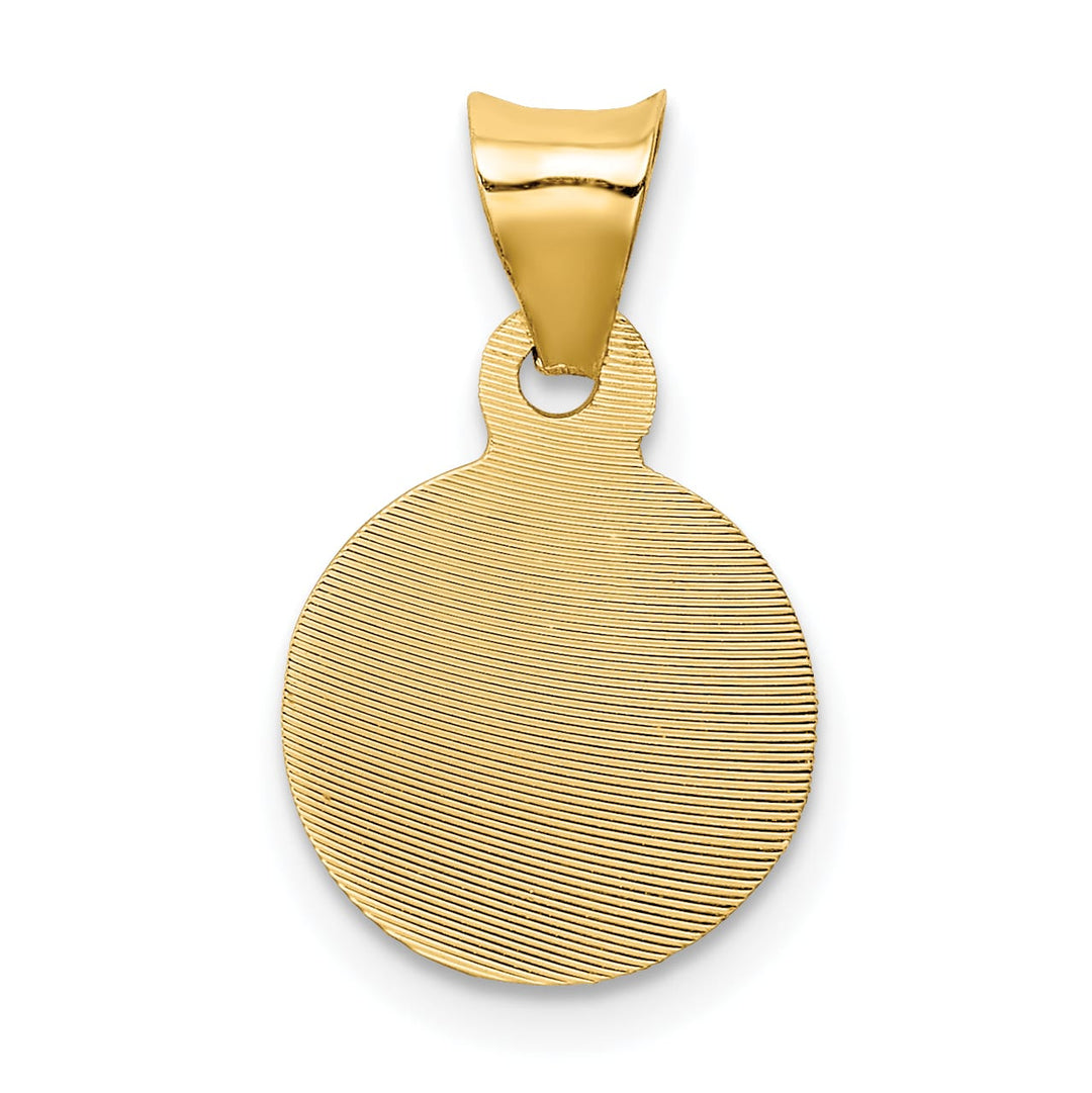 14K Yellow Gold Polished D.C. Sagrado Corazon de Jesus Round Pendant