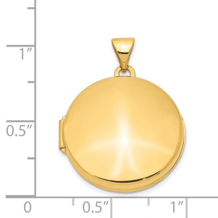 14K Yellow Gold Polished Domed 20mm Round Locket