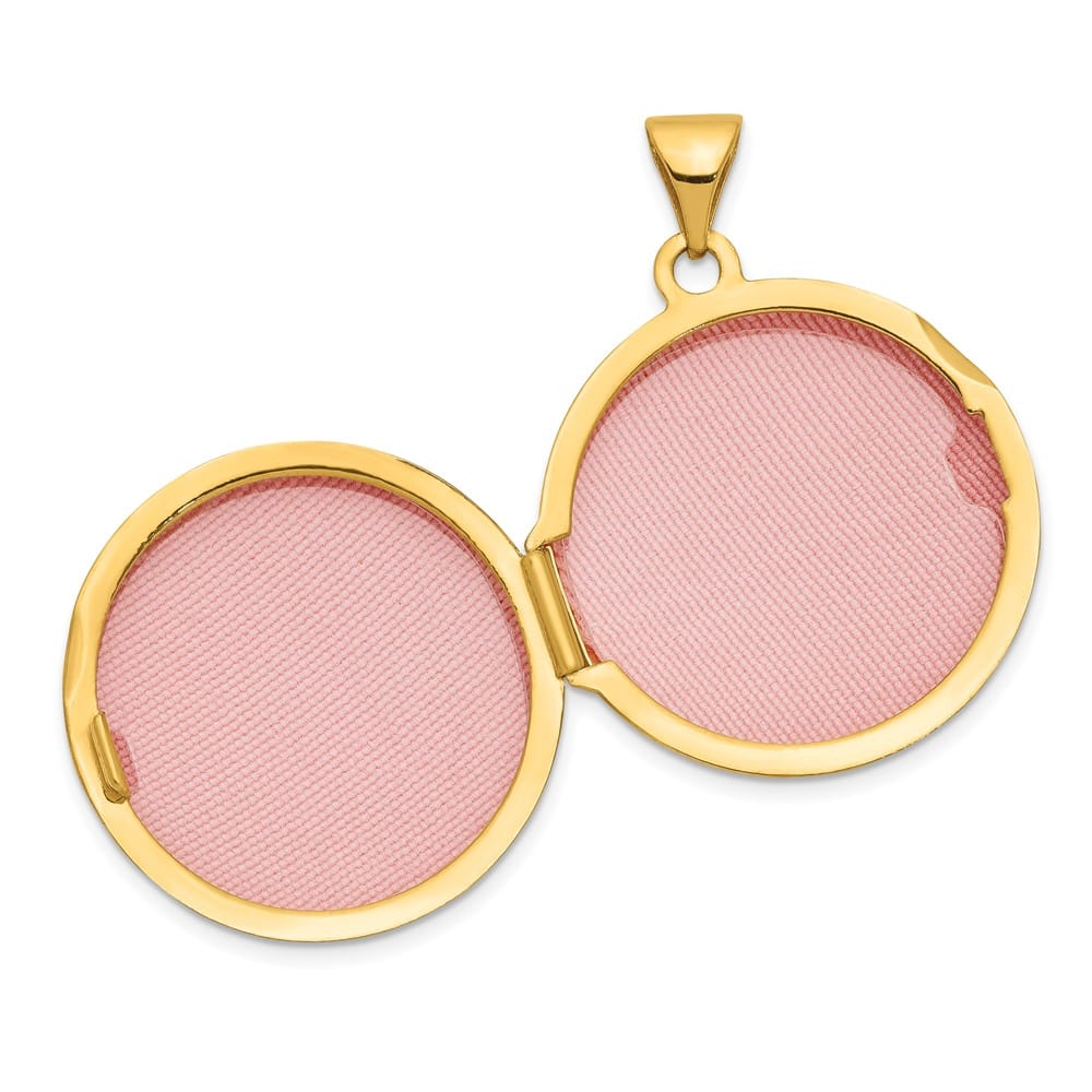 14K Yellow Gold Polished Domed 20mm Round Locket