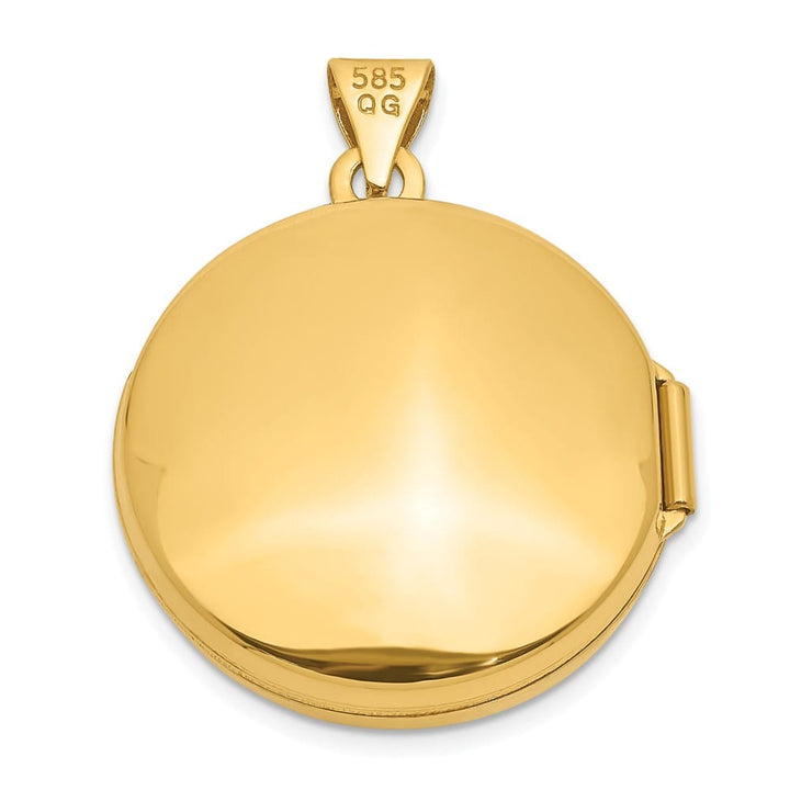 14K Yellow Gold Polished Domed 20mm Round Locket