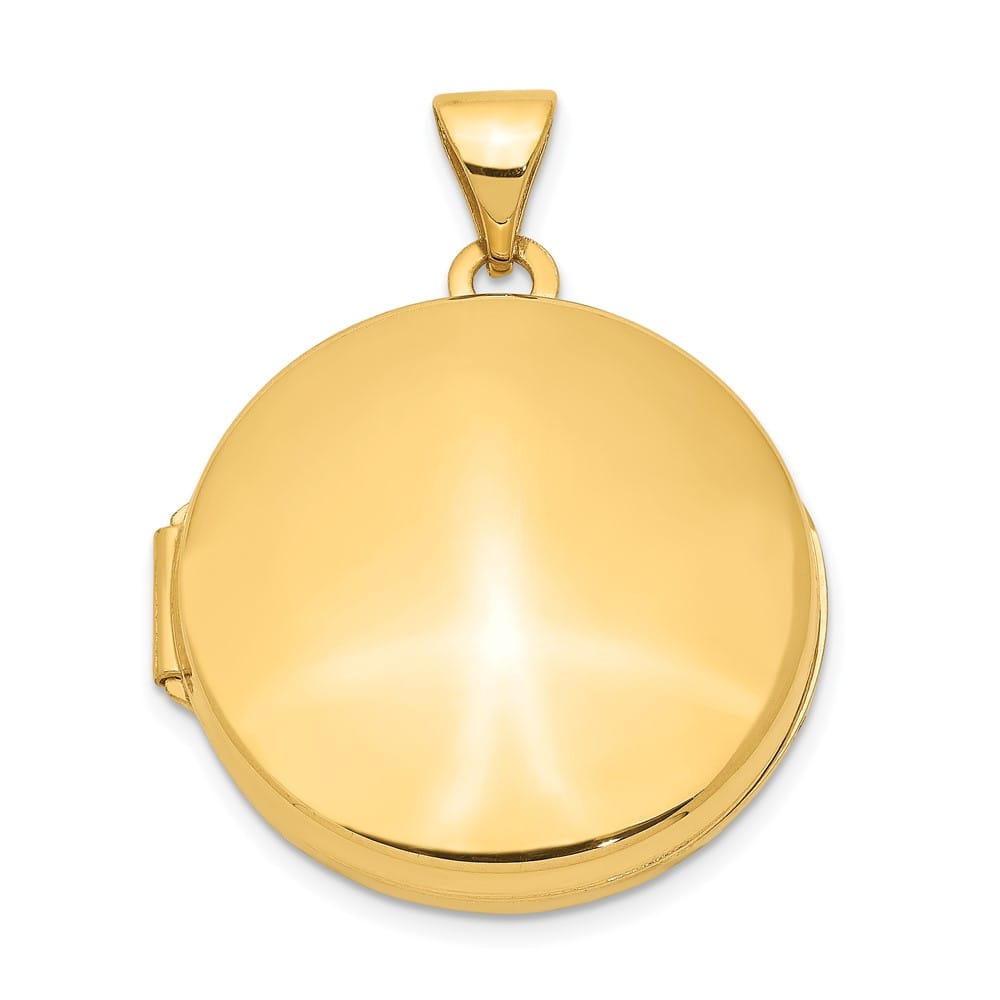 14K Yellow Gold Polished Domed 20mm Round Locket