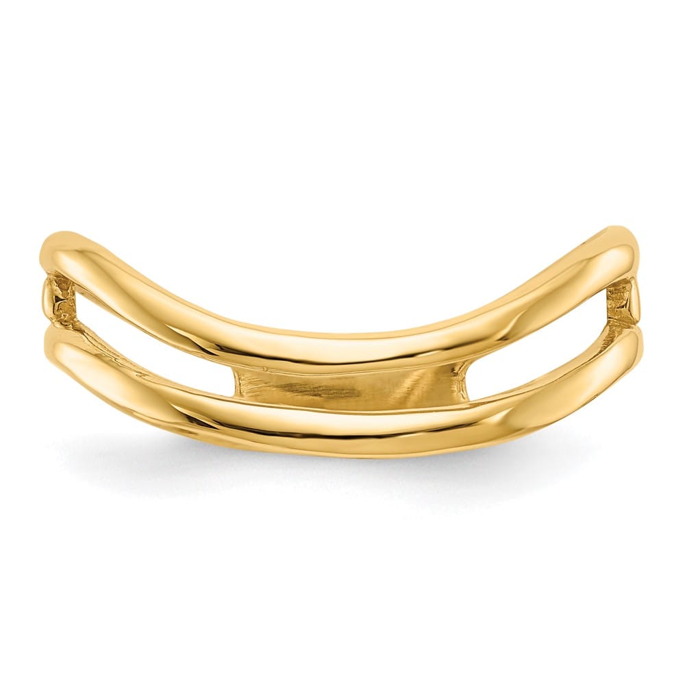 14k Yellow Gold Polished Double Wave Fashion Thumb Ring