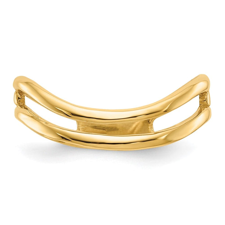 14k Yellow Gold Polished Double Wave Fashion Thumb Ring