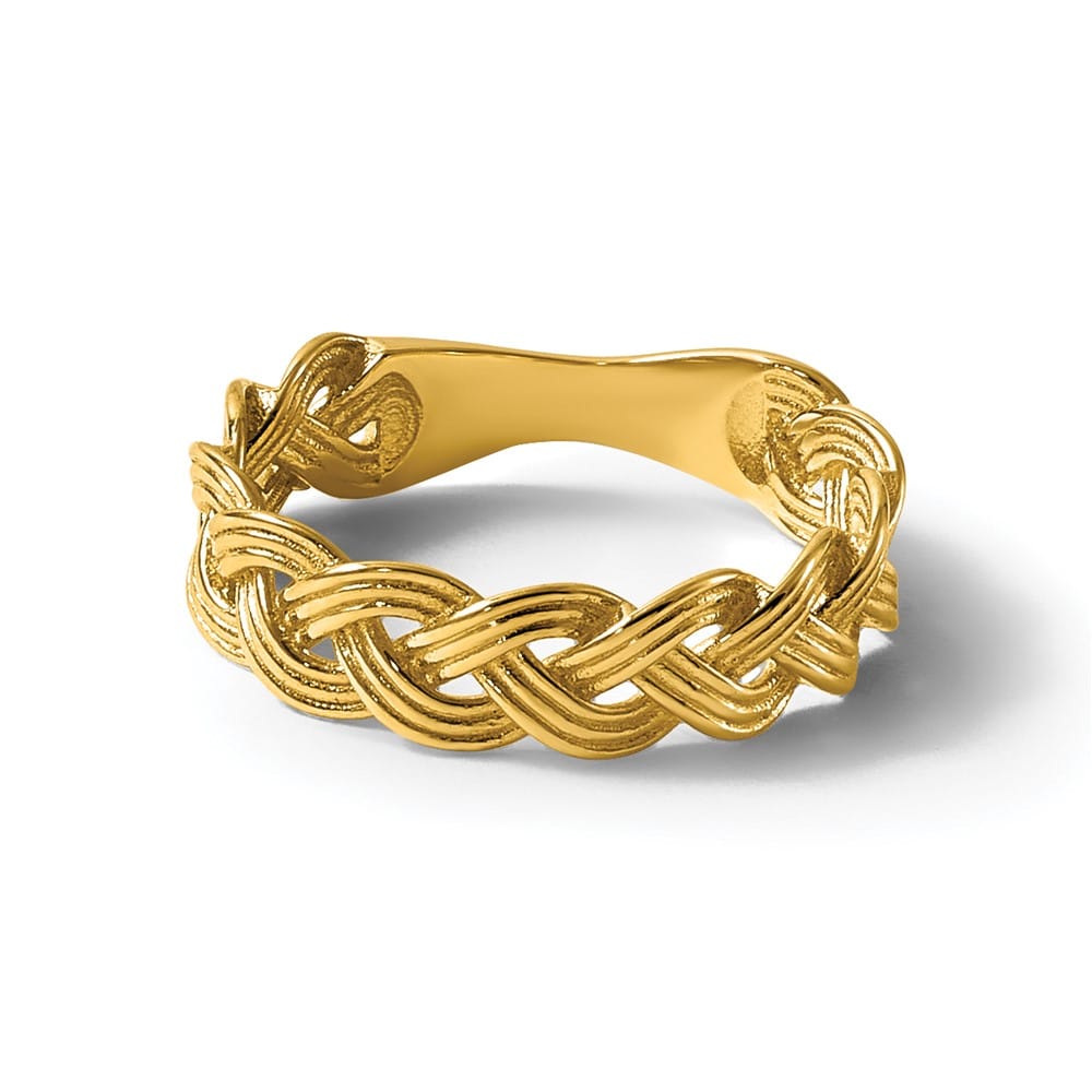 14k Yellow Gold Polished Fancy Braided Ring Ladies Stock Size 7 Ring Are Refundable
