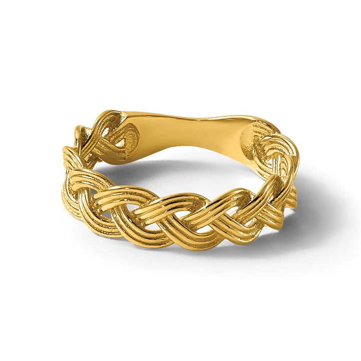14k Yellow Gold Polished Fancy Braided Ring Ladies Stock Size 7 Ring Are Refundable