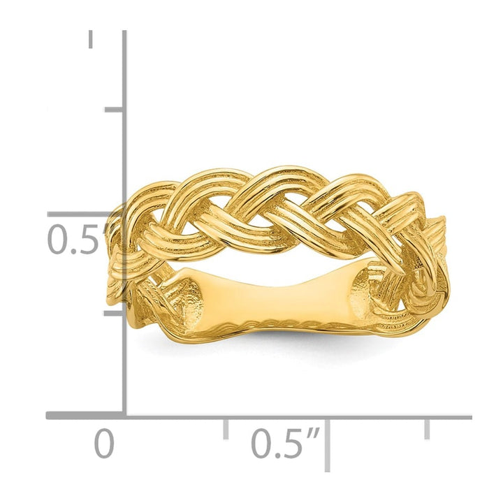 14k Yellow Gold Polished Fancy Braided Ring Ladies Stock Size 7 Ring Are Refundable