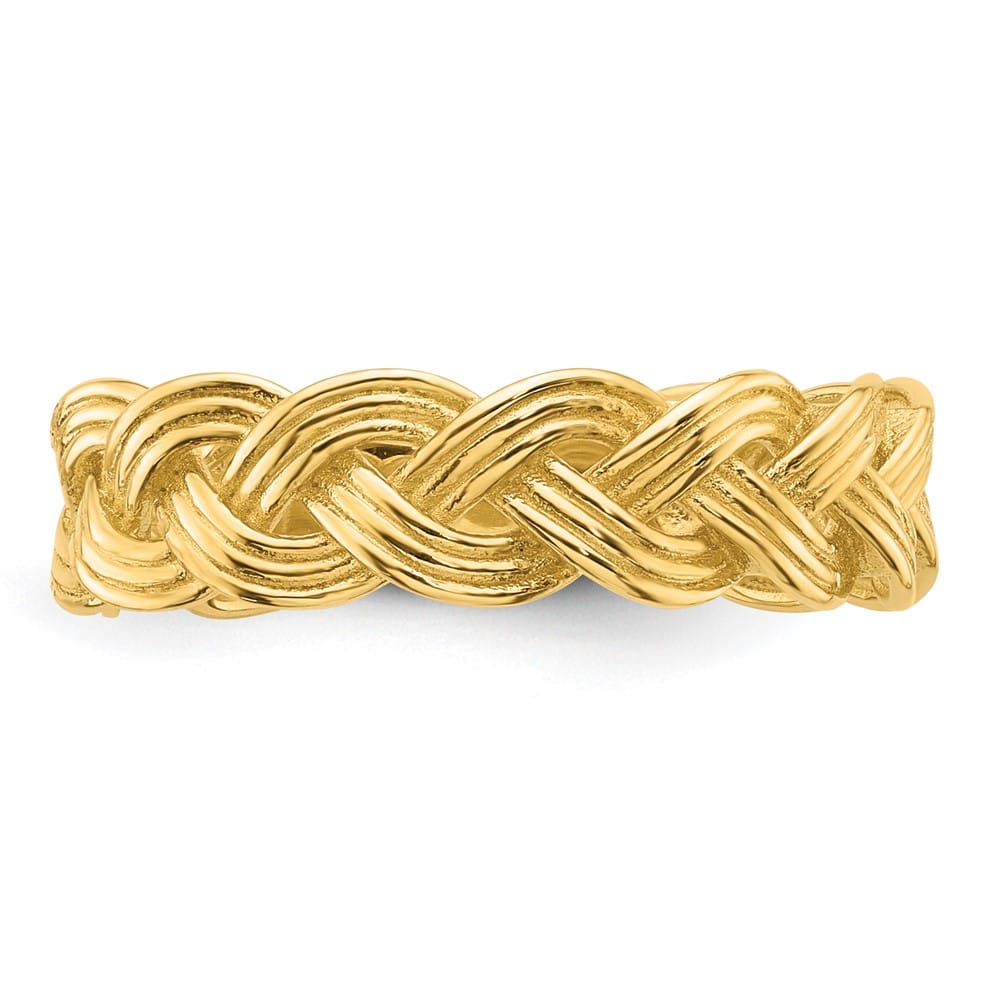 14k Yellow Gold Polished Fancy Braided Ring Ladies Stock Size 7 Ring Are Refundable