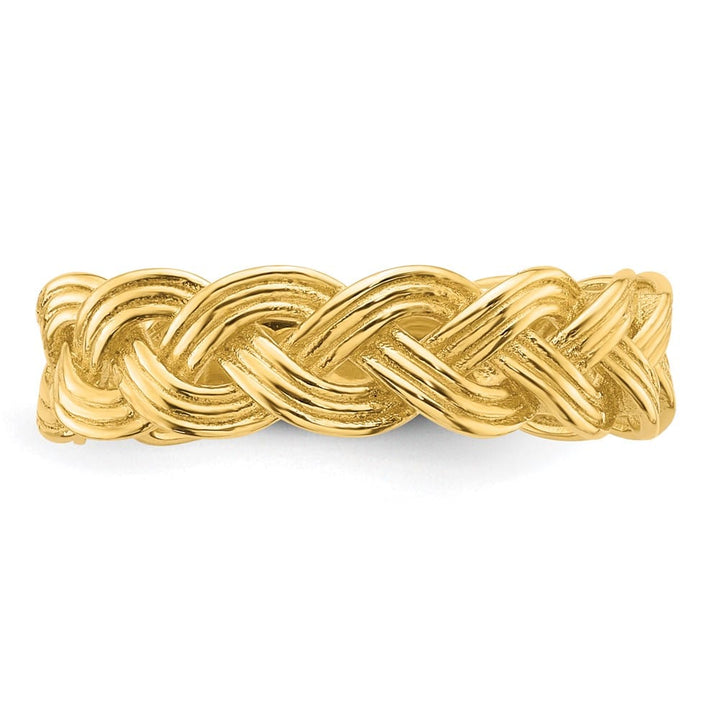 14k Yellow Gold Polished Fancy Braided Ring Ladies Stock Size 7 Ring Are Refundable