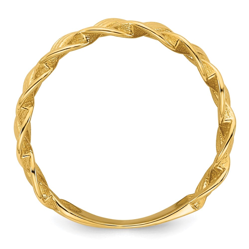 14k Yellow Gold Polished Fancy Braided Ring Ladies Stock Size 7 Ring Are Refundable