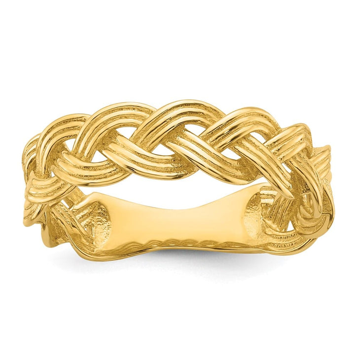 14k Yellow Gold Polished Fancy Braided Ring Ladies Stock Size 7 Ring Are Refundable