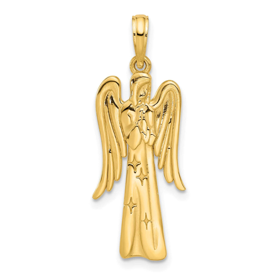 14K Yellow Gold Polished Fancy Guardian Angel Charm
