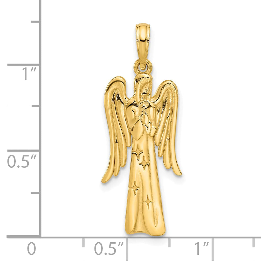 14K Yellow Gold Polished Fancy Guardian Angel Charm